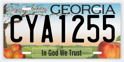 GA license plate CYA1255