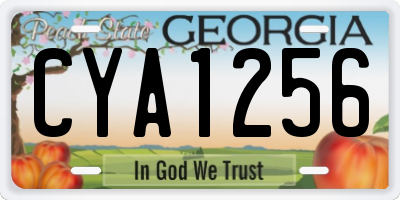 GA license plate CYA1256