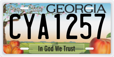 GA license plate CYA1257
