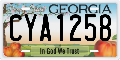 GA license plate CYA1258