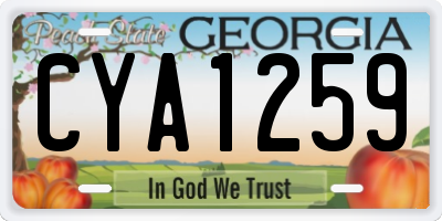 GA license plate CYA1259