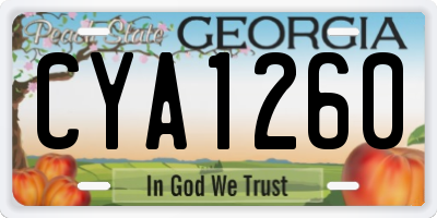 GA license plate CYA1260