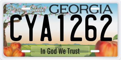 GA license plate CYA1262