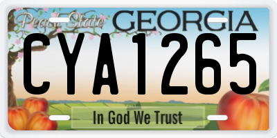 GA license plate CYA1265