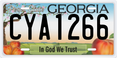 GA license plate CYA1266