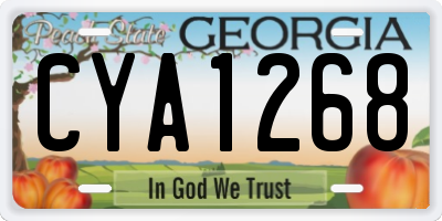 GA license plate CYA1268