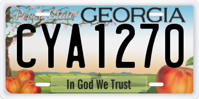 GA license plate CYA1270