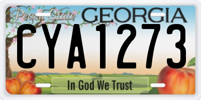 GA license plate CYA1273