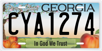 GA license plate CYA1274