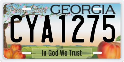 GA license plate CYA1275