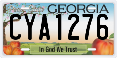 GA license plate CYA1276