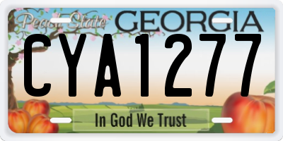 GA license plate CYA1277