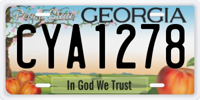 GA license plate CYA1278