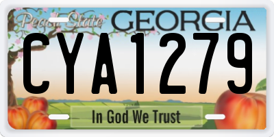 GA license plate CYA1279