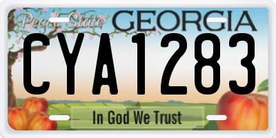 GA license plate CYA1283