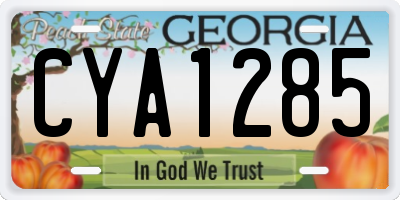 GA license plate CYA1285