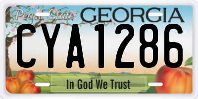 GA license plate CYA1286
