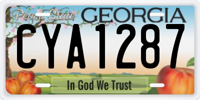GA license plate CYA1287