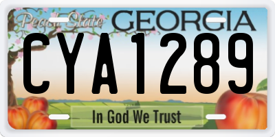 GA license plate CYA1289