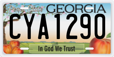 GA license plate CYA1290