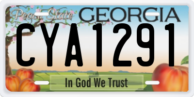 GA license plate CYA1291