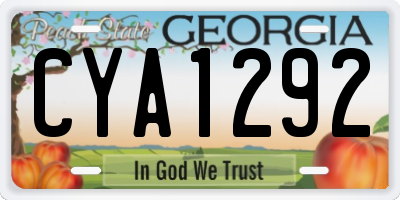 GA license plate CYA1292