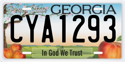 GA license plate CYA1293