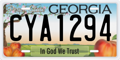 GA license plate CYA1294