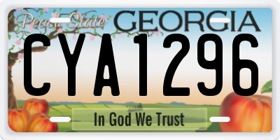 GA license plate CYA1296