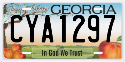 GA license plate CYA1297