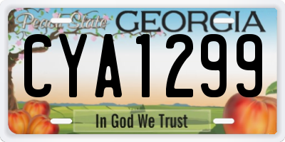GA license plate CYA1299