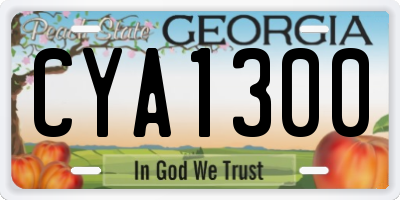GA license plate CYA1300