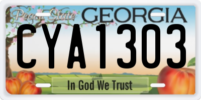 GA license plate CYA1303