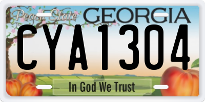 GA license plate CYA1304