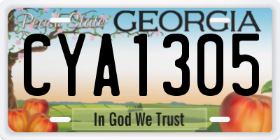 GA license plate CYA1305