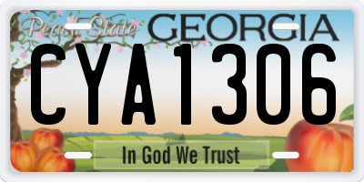 GA license plate CYA1306