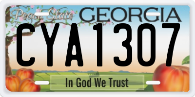 GA license plate CYA1307