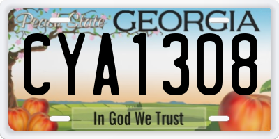 GA license plate CYA1308