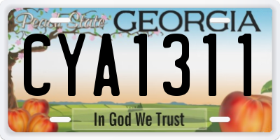 GA license plate CYA1311