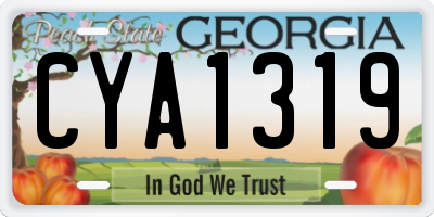 GA license plate CYA1319