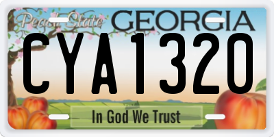 GA license plate CYA1320