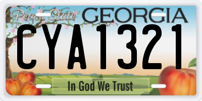 GA license plate CYA1321