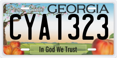 GA license plate CYA1323
