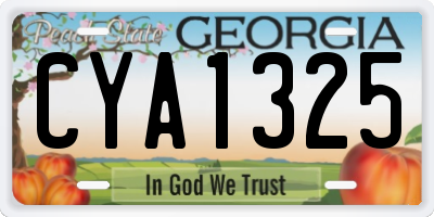 GA license plate CYA1325