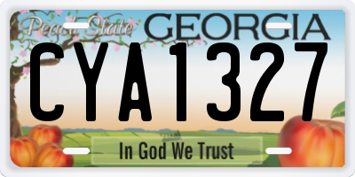 GA license plate CYA1327