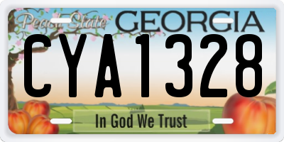 GA license plate CYA1328