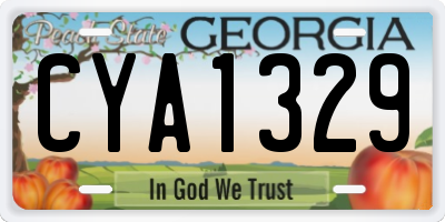GA license plate CYA1329