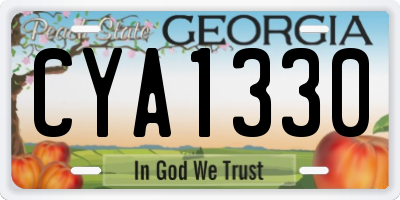 GA license plate CYA1330