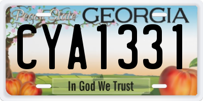 GA license plate CYA1331