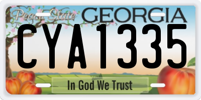 GA license plate CYA1335